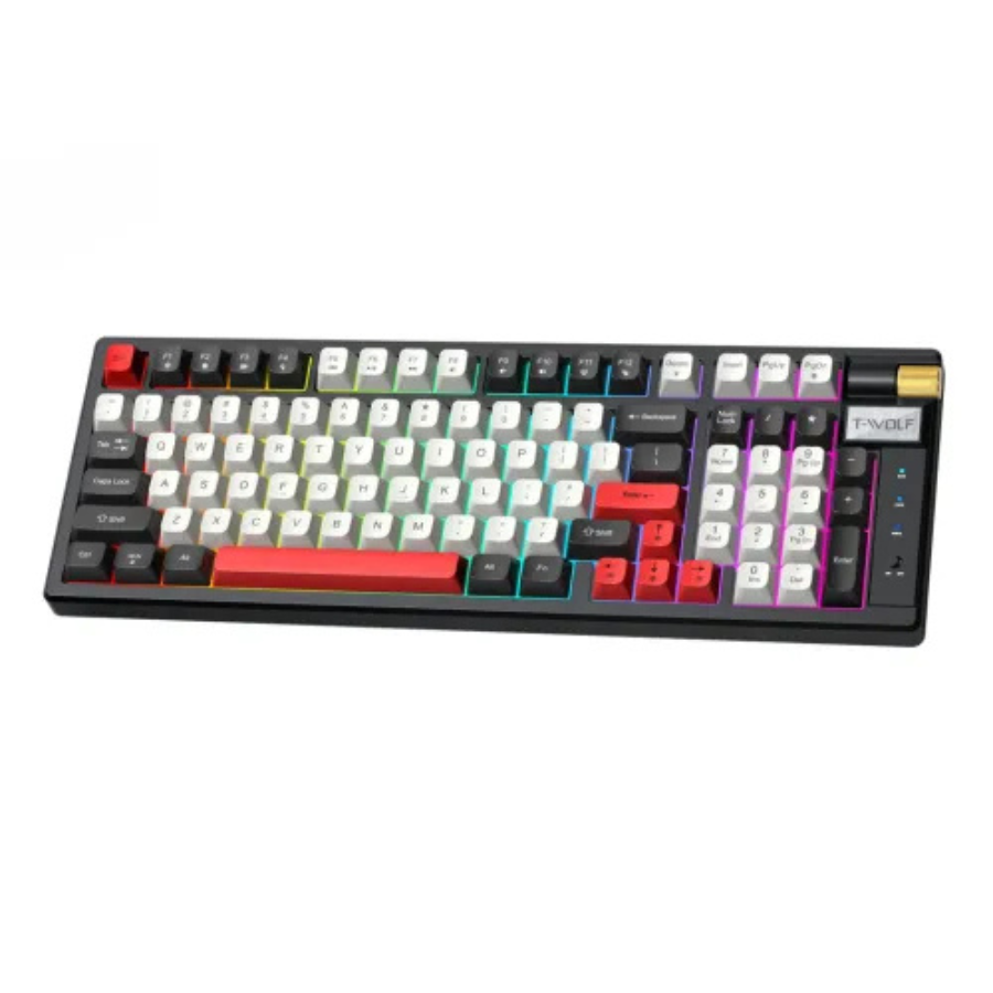 T-WOLF T70 HOTSWPPBLE TRIMOOD RGB MECHANICAL GAMING KEYBOARD BLACK RED SWITCH